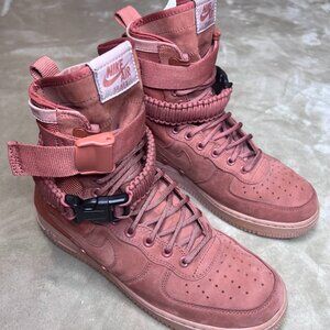 Nike SF Air Force 1 High Dusty Peach Boot Style Sneakers 2017 Wmns Sz 10